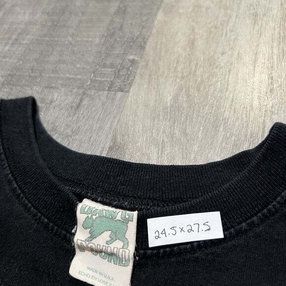 Vintage Dawg Pound T Shirt Black Spiked Collar Grunge Skater Punk 90s USA Shirt - Picture 4 of 4